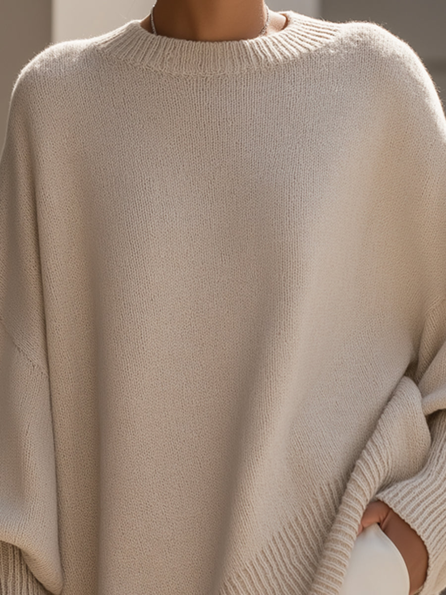 Women's Oversized Black Wool Sweater for Fall (2)