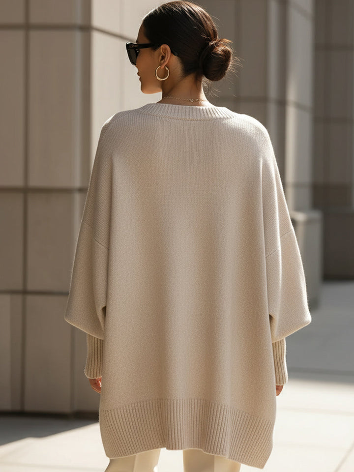 Women's Oversized Black Wool Sweater for Fall (4)