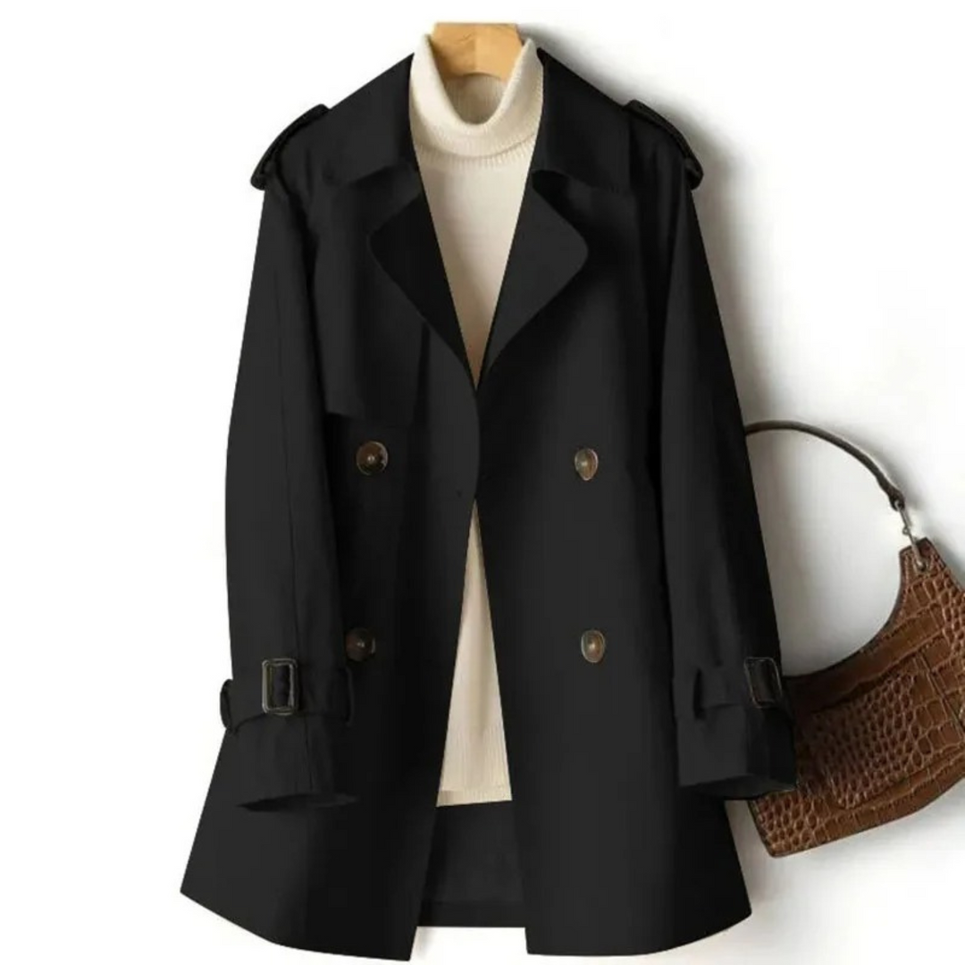Women's Oversized Casual Trench Coat for Everyday Comfort in Black