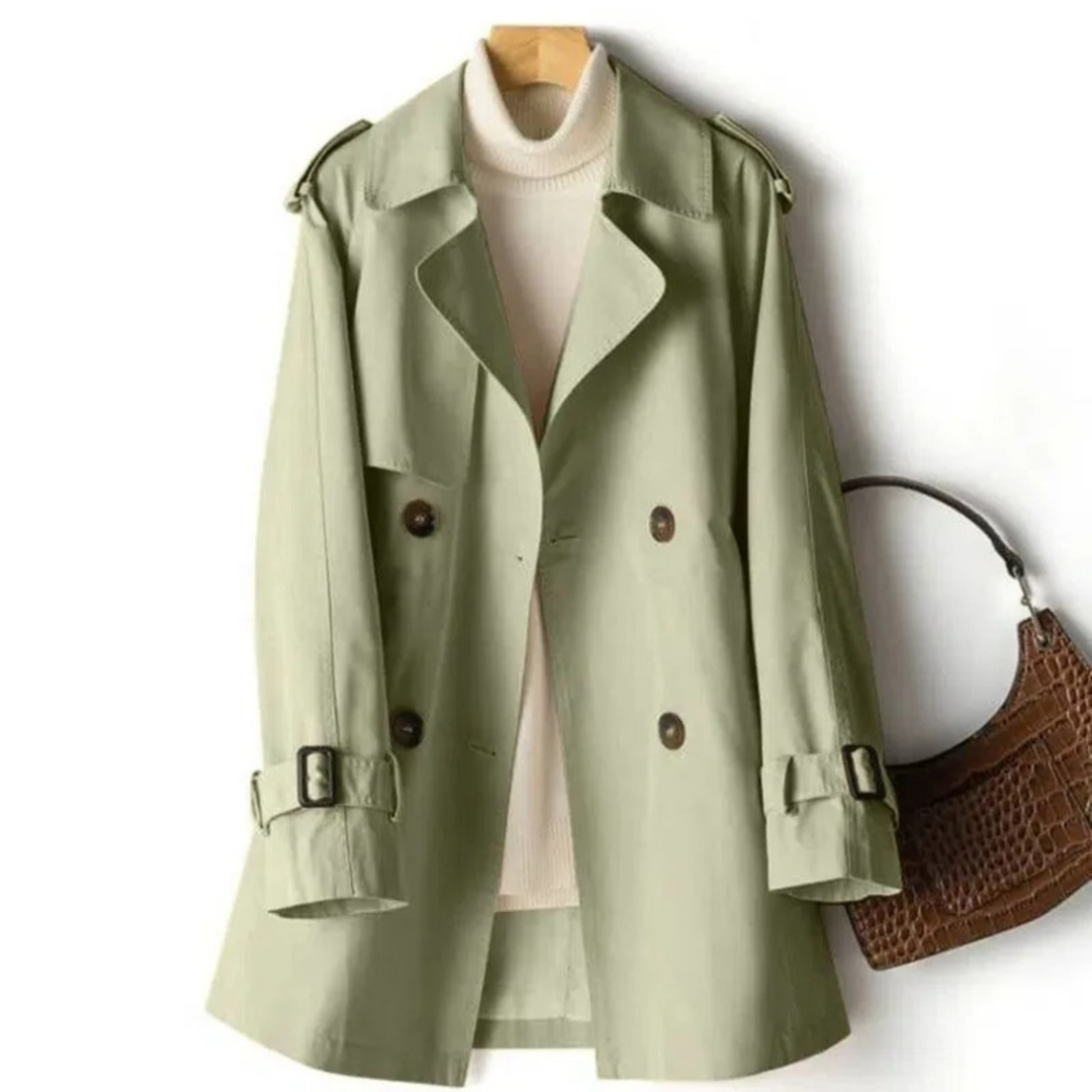 Women's Oversized Casual Trench Coat for Everyday Comfort in Green