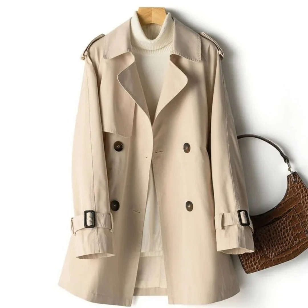 Women's Oversized Casual Trench Coat for Everyday Comfort in Khaki