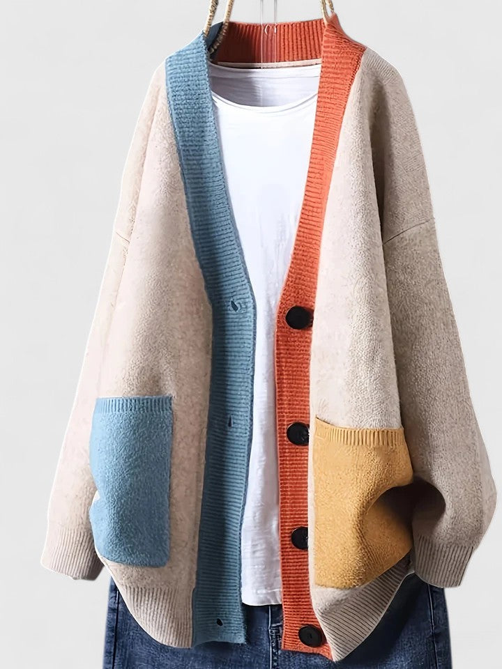 Women's Oversized Lightweight Cardigan for Layering in Beige