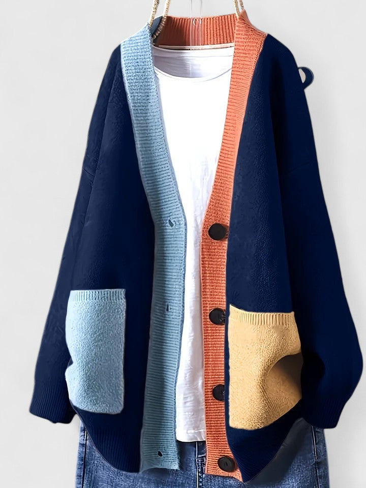 Women's Oversized Lightweight Cardigan for Layering in Blue
