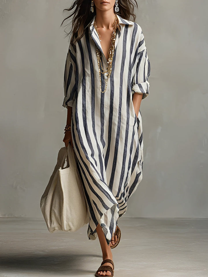Women's Oversized Long Sleeve Shirt Dress in Black