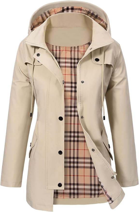 Women's Oversized Winter Puffer Jacket with Hood in Beige