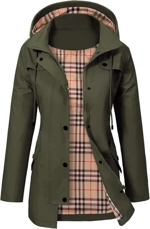 Women's Oversized Winter Puffer Jacket with Hood in Green