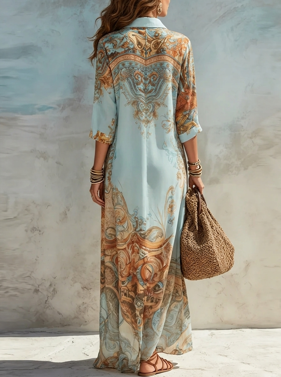 Women's Paisley Maxi Dress for Fall Weddings (2)