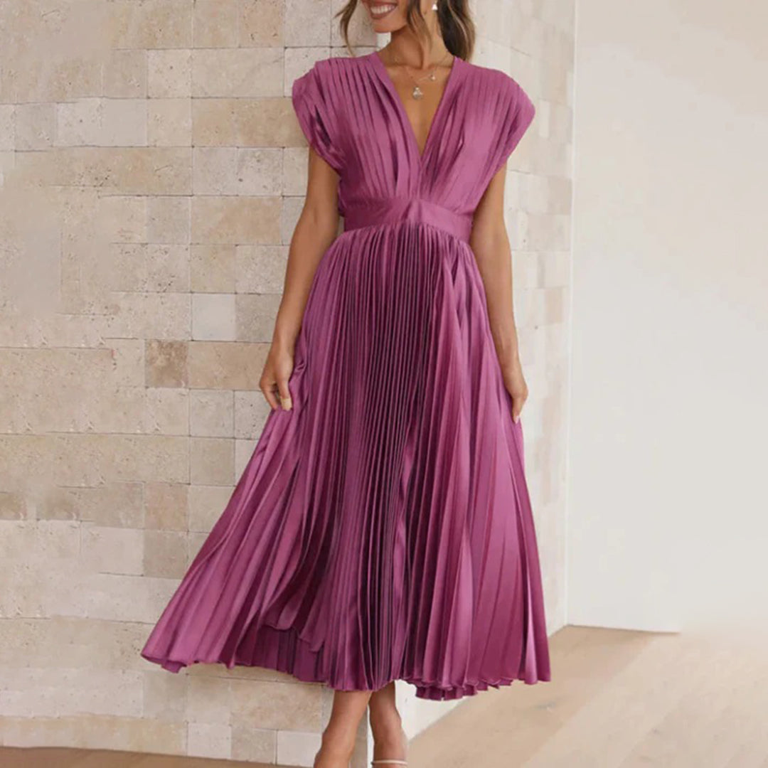 Women's Party Dress for Wedding Guests in Pflaume