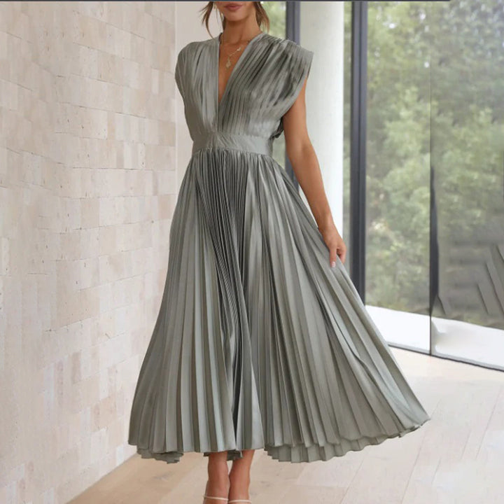 Women's Party Dress for Wedding Guests in Silver-coloured