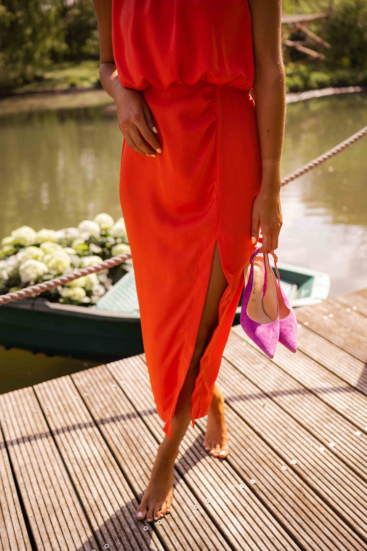 Women's Party Dress in Elegant Midi Length (3)