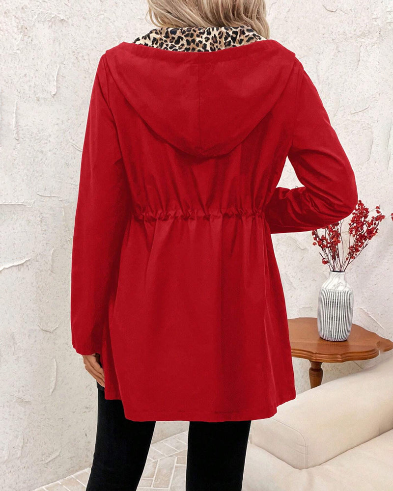 Women's Patterned Reversible Polyester Fall Coat (5)
