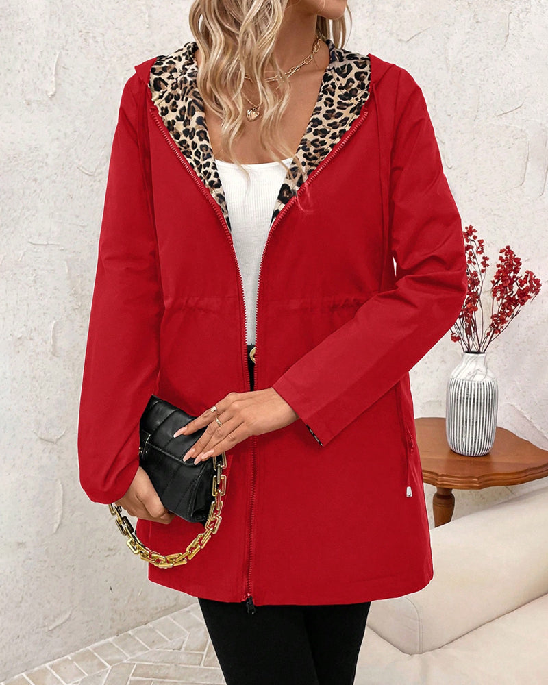 Women's Patterned Reversible Polyester Fall Coat (9)