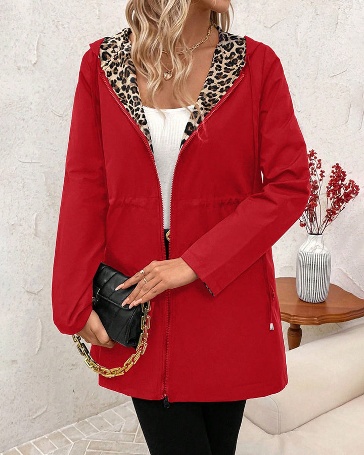 Women's Patterned Reversible Polyester Fall Coat (9)