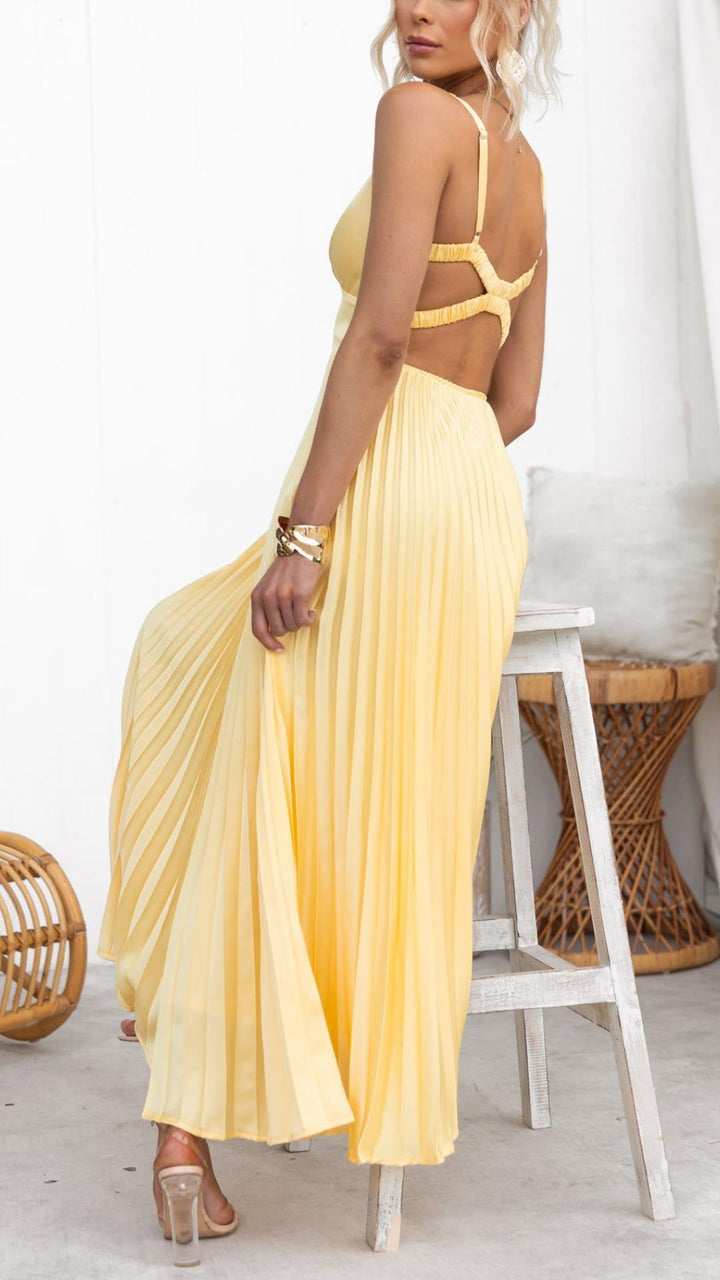 Women's Pleated Maxi Dress for Fall Weddings (4)