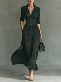 Bella | Women's Pleated Midi Fall Dress for Weddings