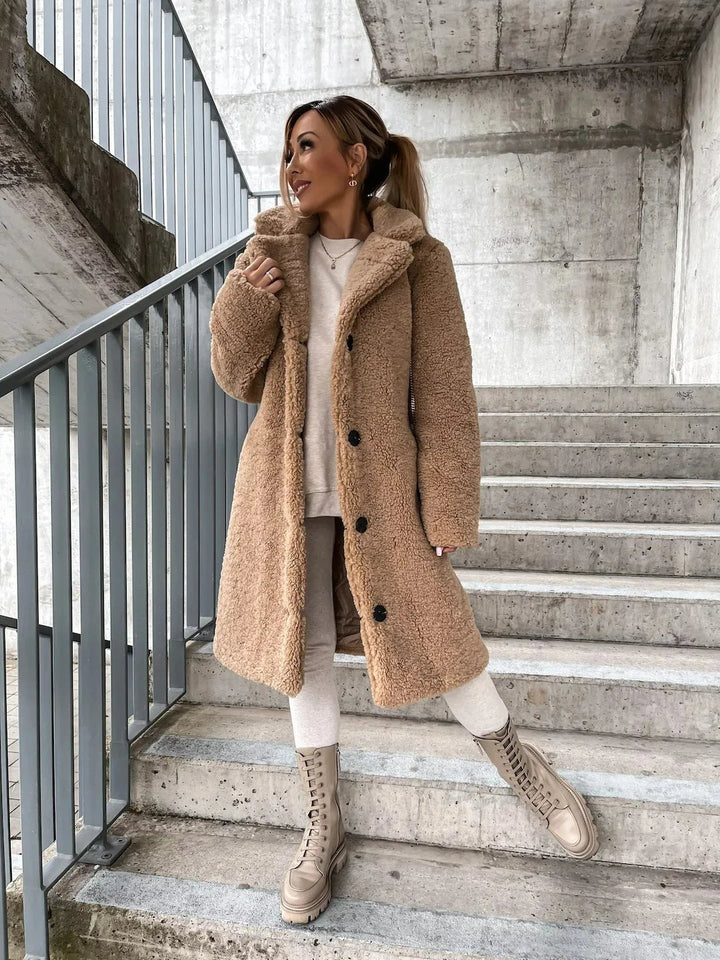 Women's Plush Trenchcoat for Everyday Fall Style