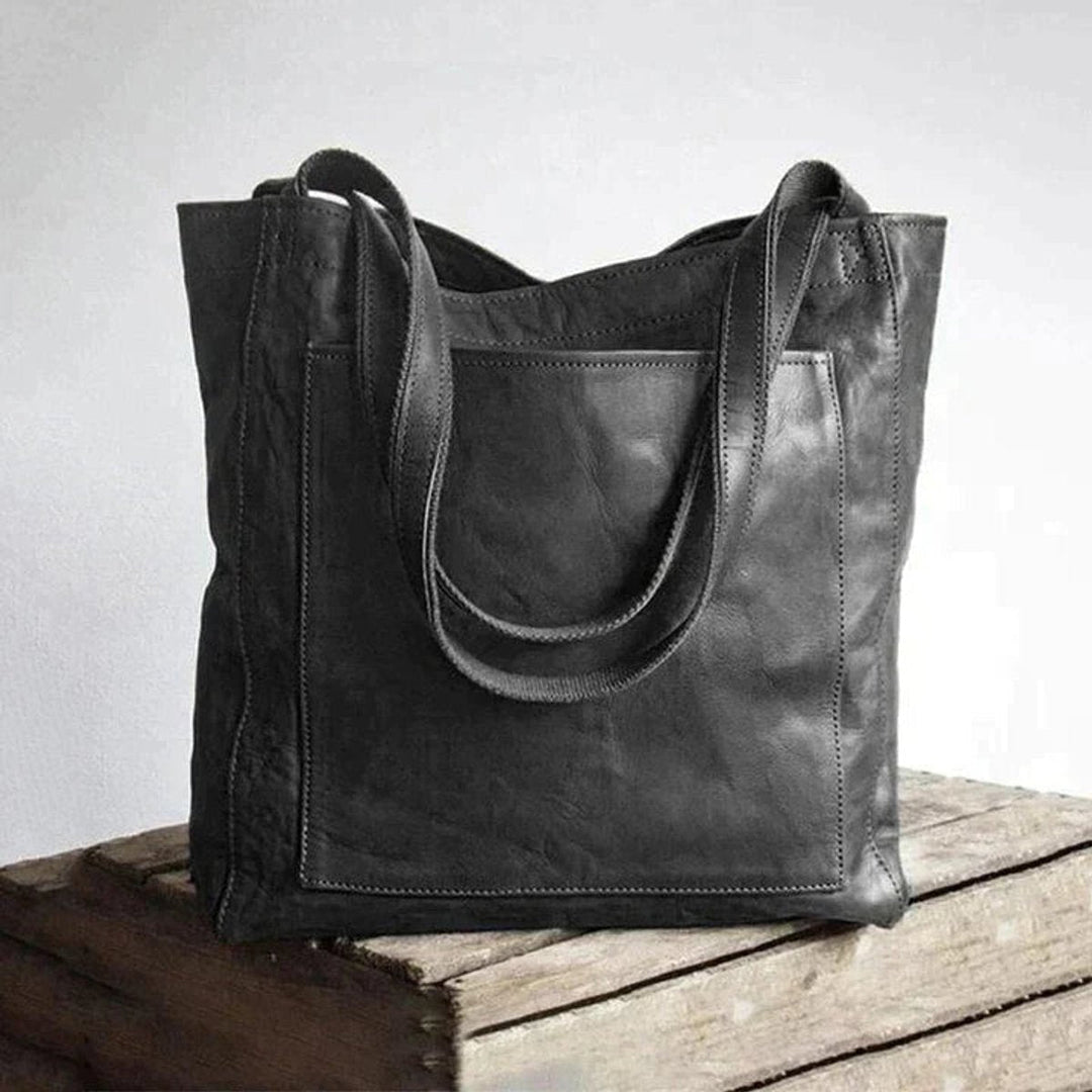 Women's Premium Leather Laptop Bag for Office in Black