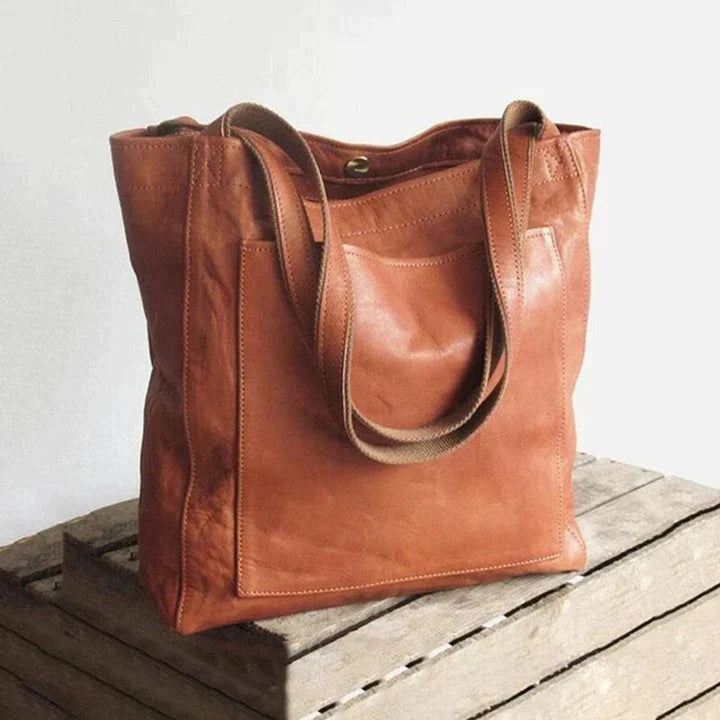 Women's Premium Leather Laptop Bag for Office in Brown
