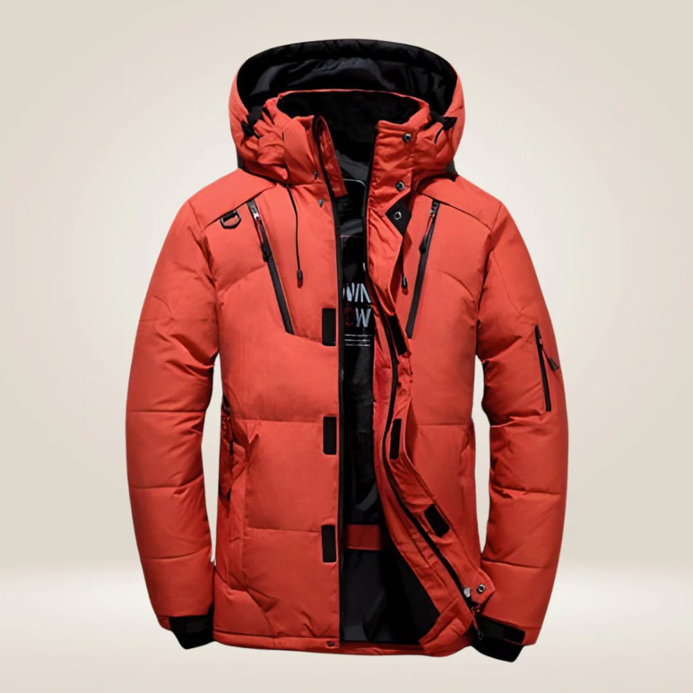 Women's Puffer Jacket for Fall Adventures in Orange