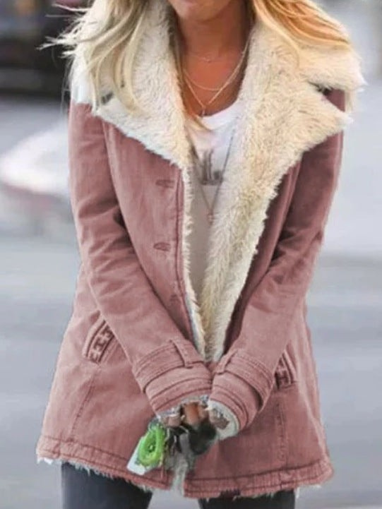 Women's Puffer Jacket for Fall Comfort in Tiefes Rosa
