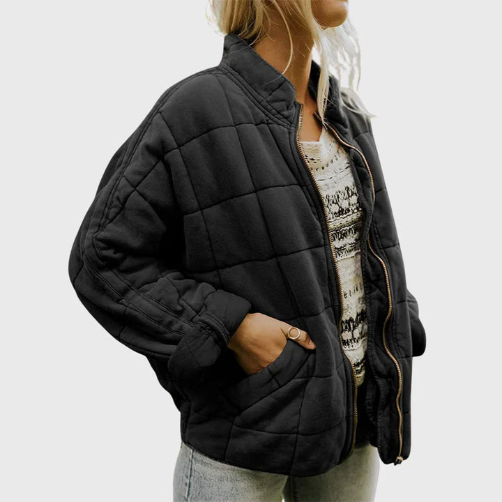 Women's Quilted Comfort Jacket for Fall in Black