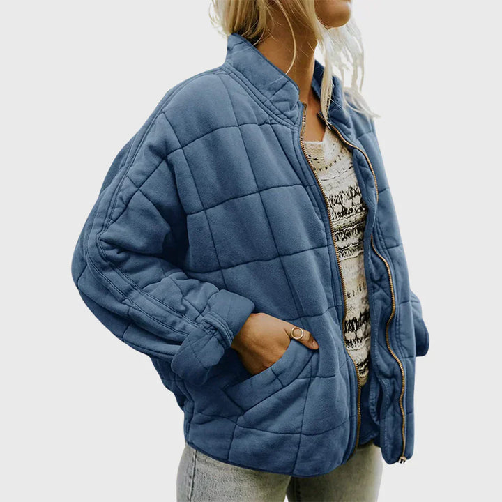 Women's Quilted Comfort Jacket for Fall in Blue