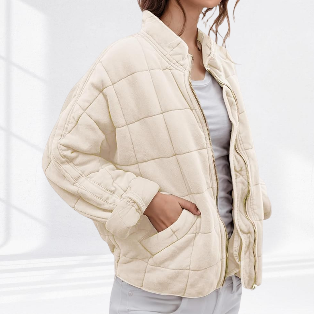 Women's Quilted Comfort Jacket for Fall in Cream