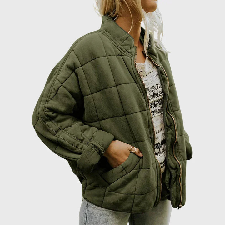 Women's Quilted Jacket for Modern Versatility in Grün (Fast Ausverkauft)