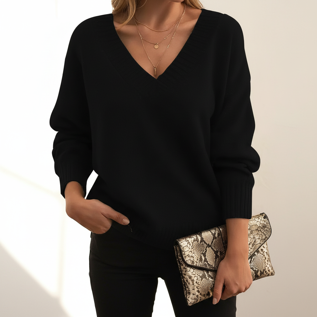 Women's Red Cashmere Sweater for Fall (2)