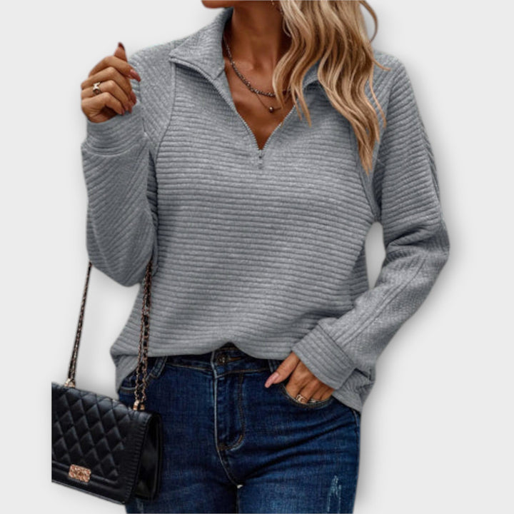 Women's Red Sweater in Comfortable Knit in Grey