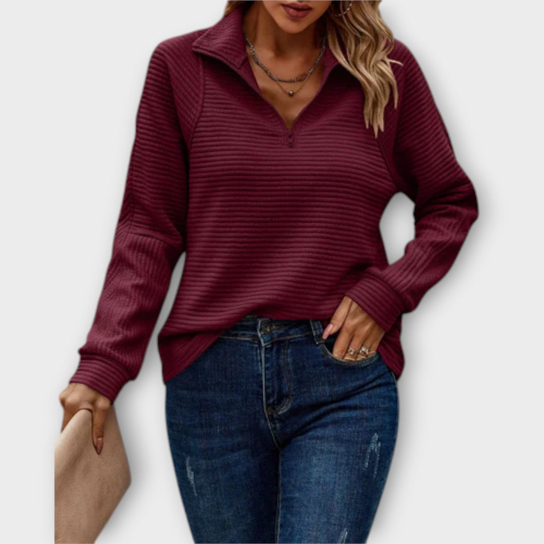 Women's Red Sweater in Comfortable Knit in Red