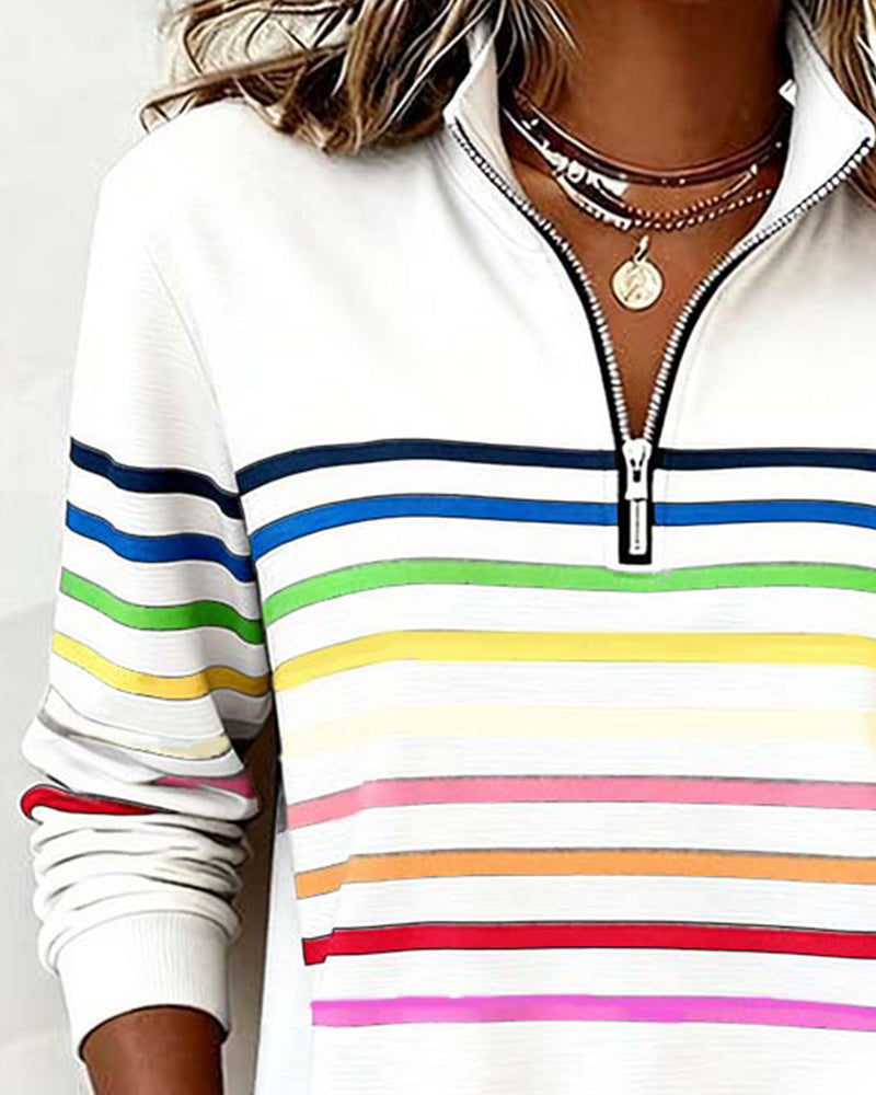 Women's Red Sweater with Striped Knit Detail (8)