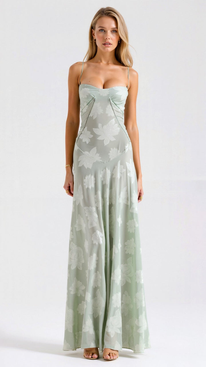 Women's Refined Fall Wedding Guest Dress in Mint Green
