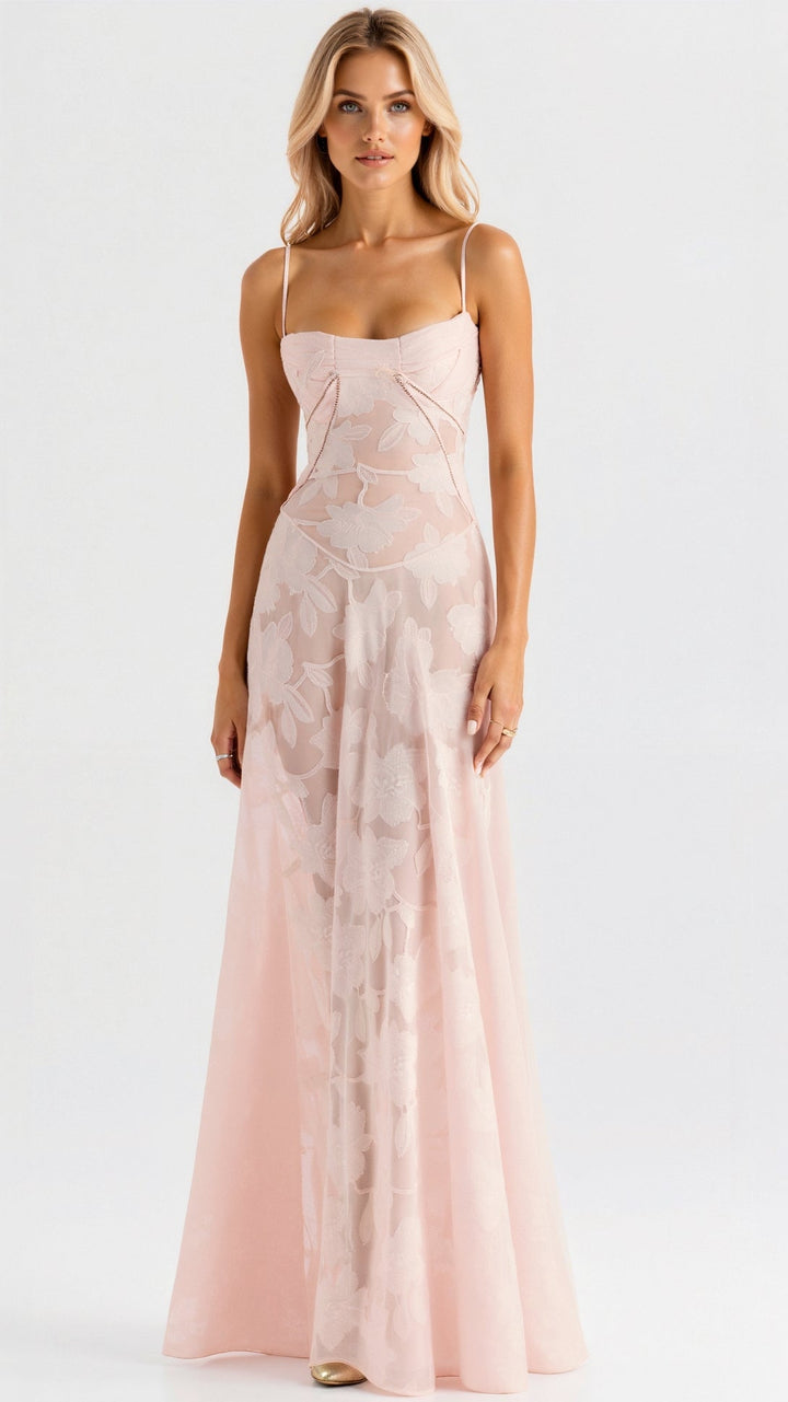 Women's Refined Fall Wedding Guest Dress in Pink