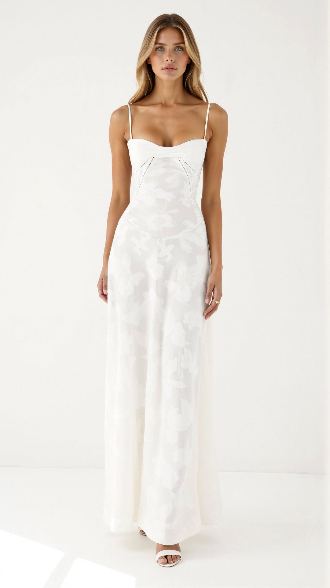 Women's Refined Fall Wedding Guest Dress in White