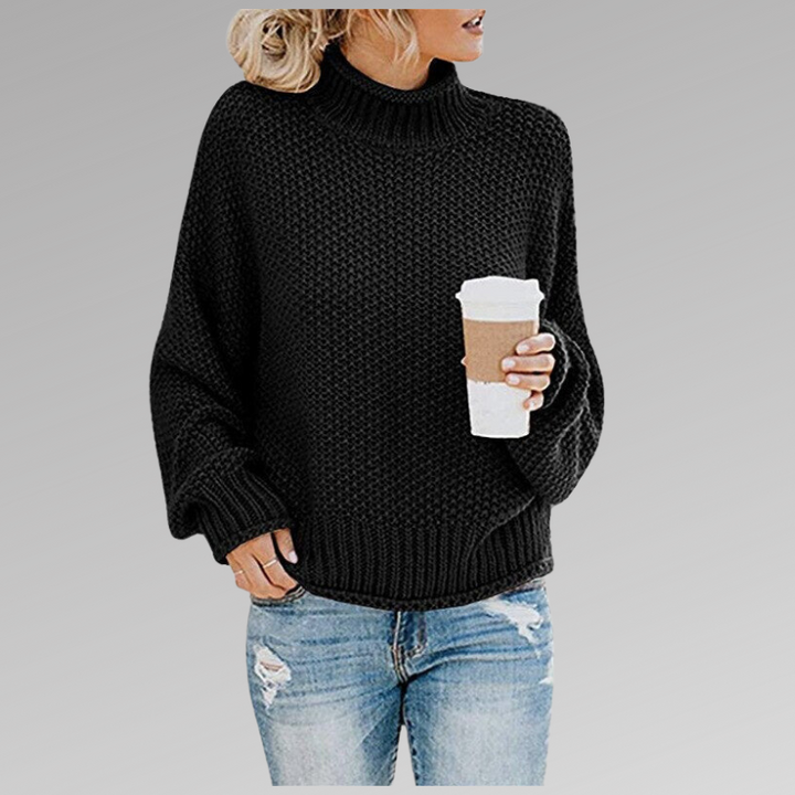 Women's Refined Knit Pullover in Black