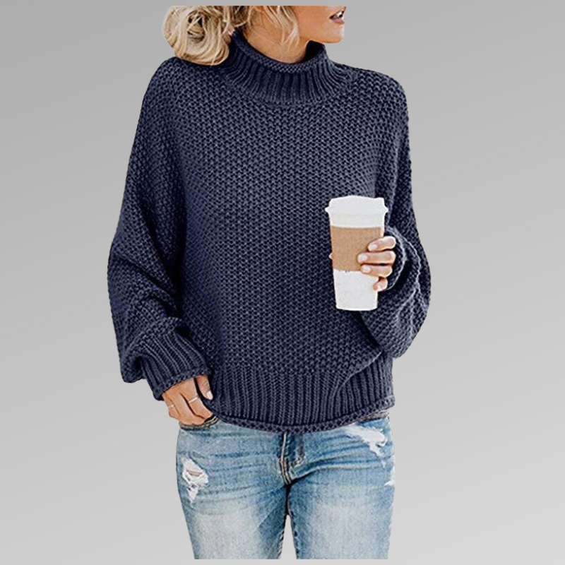 Women's Refined Knit Pullover in Blau