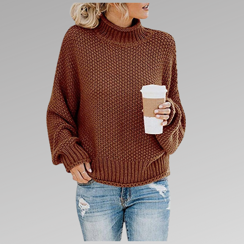 Women's Refined Knit Pullover in Brown