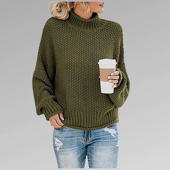 Women's Refined Knit Pullover in Green