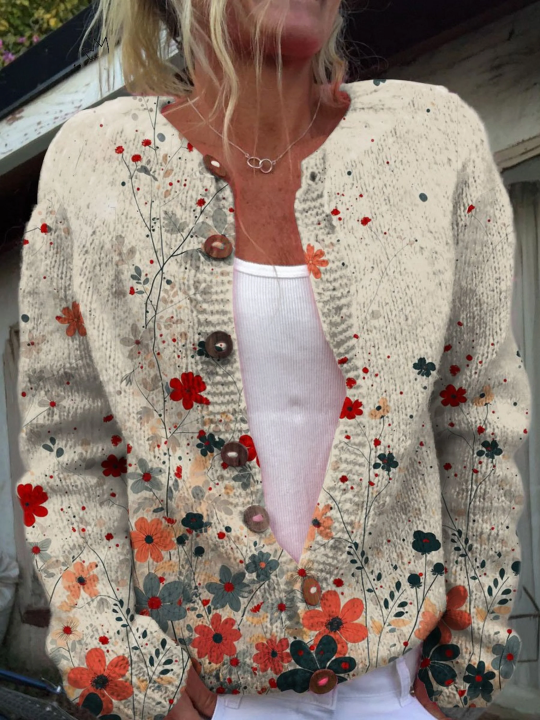 Women's Relaxed Knit Cardigan for Fall in Multicolour