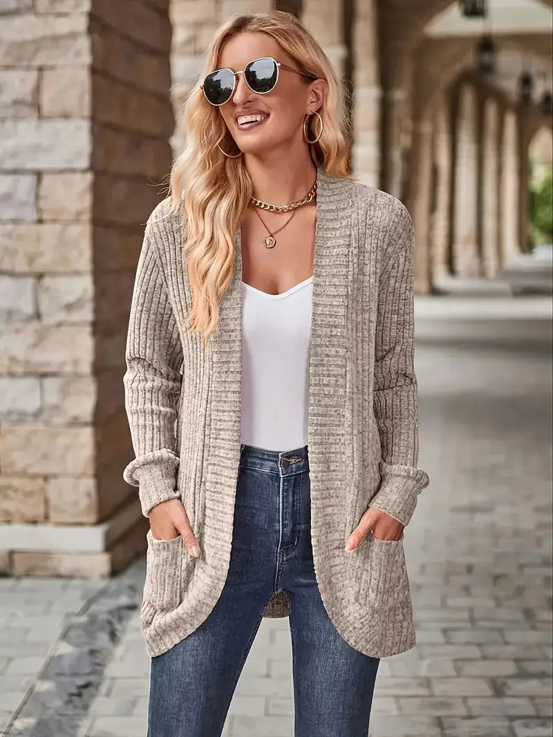 Women's Relaxed Long-Sleeve Knit Cardigan