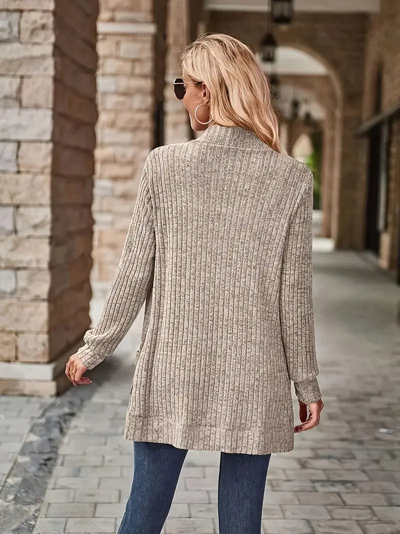 Women's Relaxed Long-Sleeve Knit Cardigan (2)