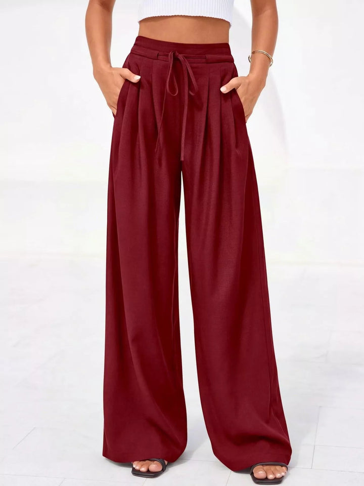 Women's Relaxed Wide Leg Pants, Pleated & High-Waisted (11)