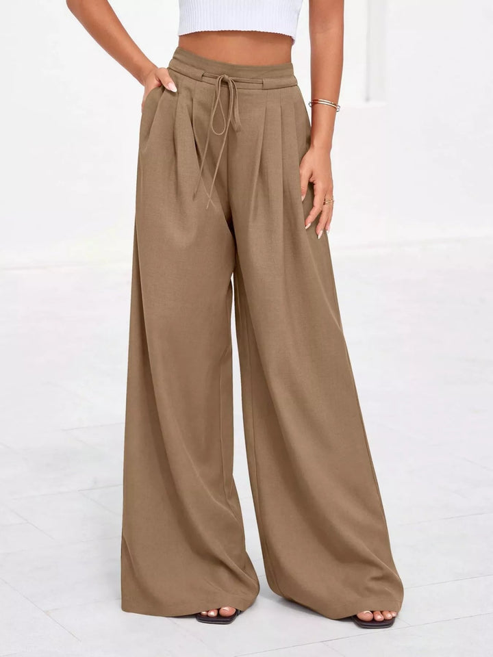 Women's Relaxed Wide Leg Pants, Pleated & High-Waisted (14)