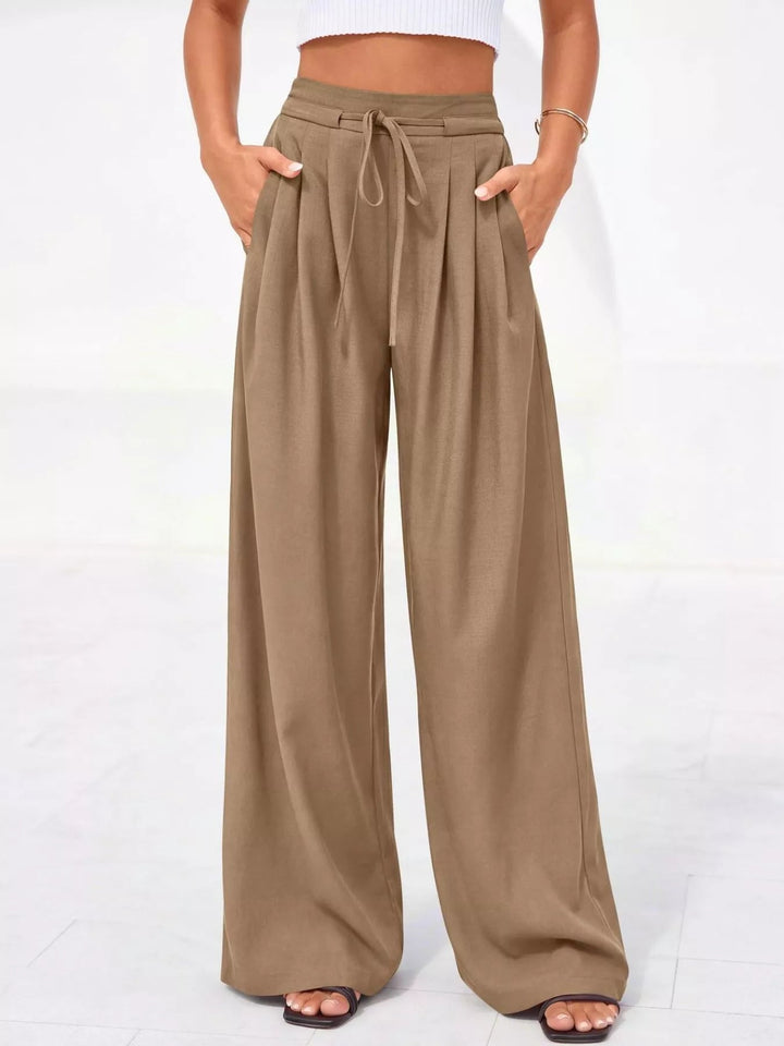 Women's Relaxed Wide Leg Pants, Pleated & High-Waisted (15)