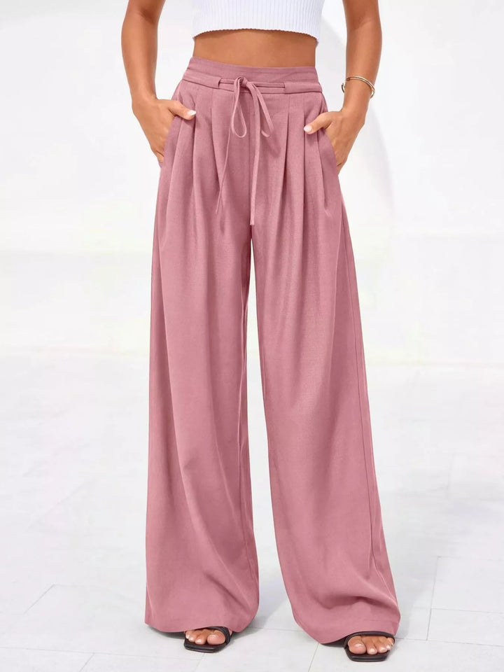 Women's Relaxed Wide Leg Pants, Pleated & High-Waisted (3)