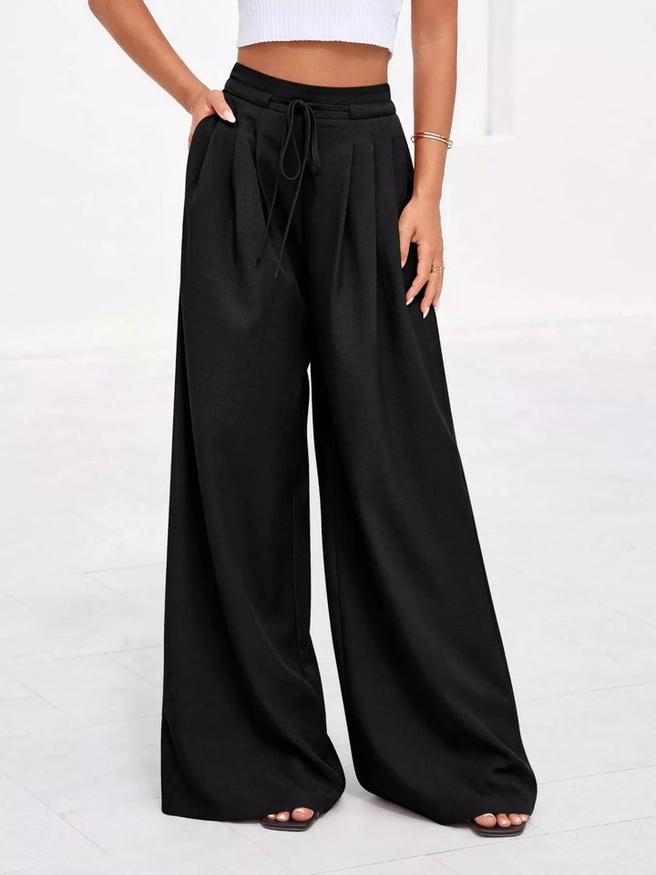Women's Relaxed Wide Leg Pants, Pleated & High-Waisted (7)