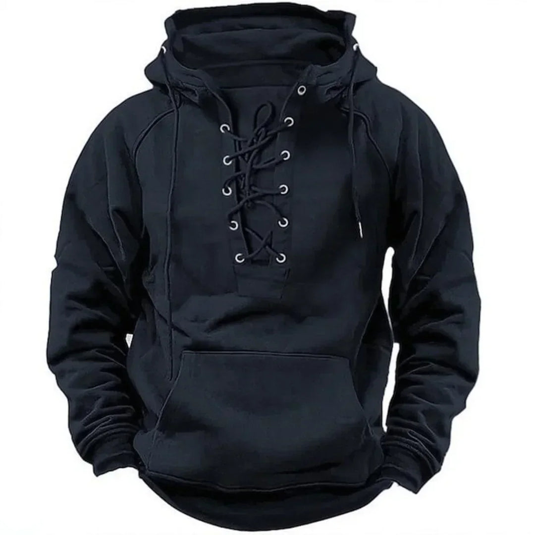 Women's Retro Hoodie for Fall Outfits in Black