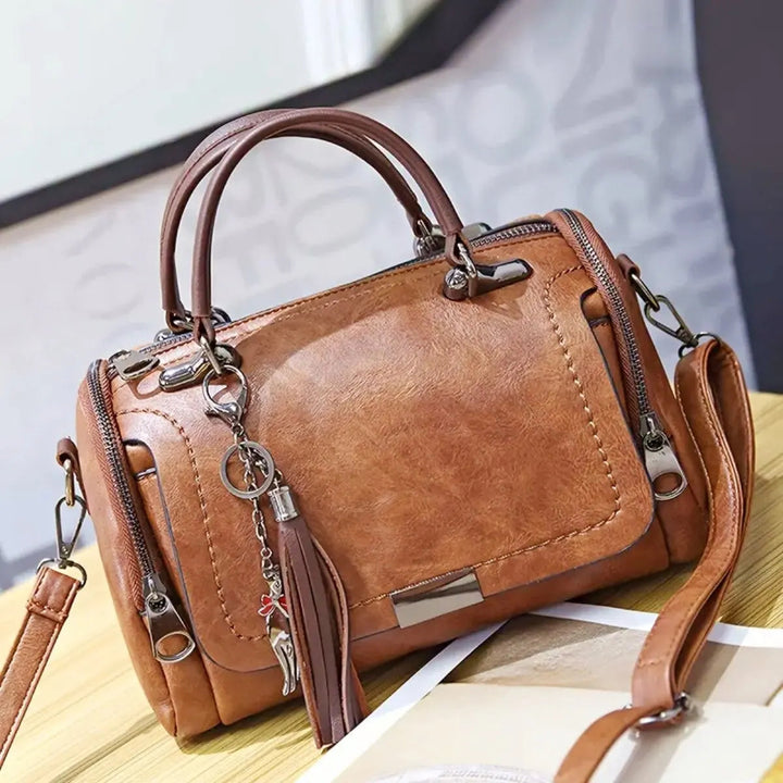 Women's Retro Leather Bag for Everyday Elegance in Brown