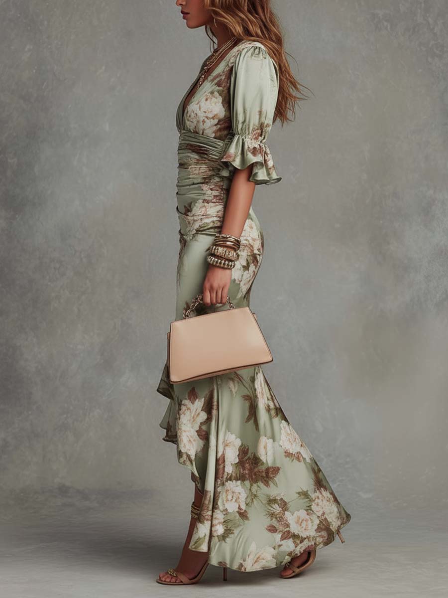 Women's Romantic Floral Maxi Evening Dress (2)
